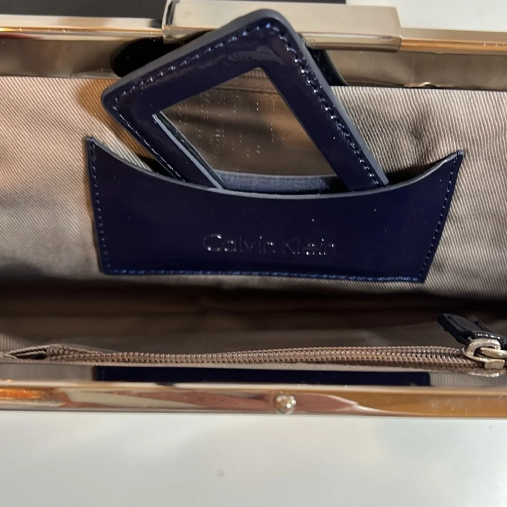 Calvin Klein vintage patent leather clutch with shoulder strap